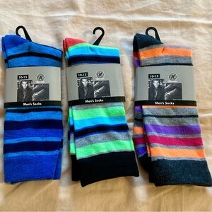 Men's Striped Crew Socks - NEW